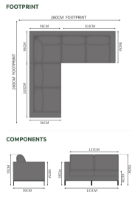 Arctic 5 Seater Corner Sofa Set - 1 Left, 1 Right, 1 Corner