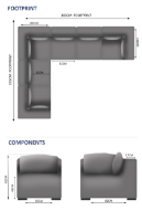 Cozy 6 Seater Sofa Set - 3 Corners, 3 Middles