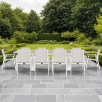 Rising & Aspen 8 Seat Rectangular Dining Set with x2 150 x 90cm Tables