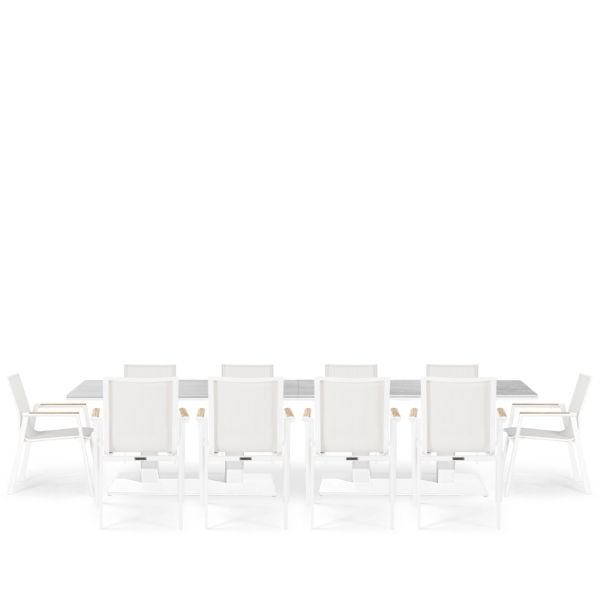 Rising & Aspen 10 Seat Rectangular Dining Set with x2 150 x 90cm Tables