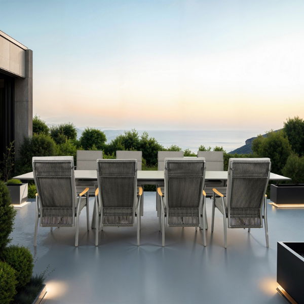 Rising & Gravity 8 Seat Rectangular Dining Set with x2 150 x 90cm Table