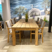 Linear & Titan 6 Seat Teak Dining Set 240cm CLR