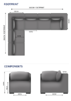 Cozy 6 Seater Sofa Set - 2 Corners, 4 Middles