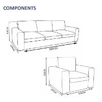 Knightsbridge 4 Seater Sofa Set - 1x Chair, 1x 3-Seater