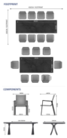 Linear & Aspen 8 Seat Dining Set with Extendable 300cm Table