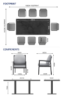 Phoenix & Lunar 8 Seat Rectangular Dining Set with 200 x 90cm Table