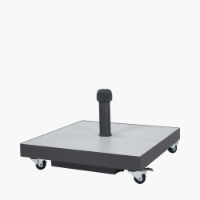 Horizon 2.5m Square Single Pole Parasol with LED lights with Grey Stone Base