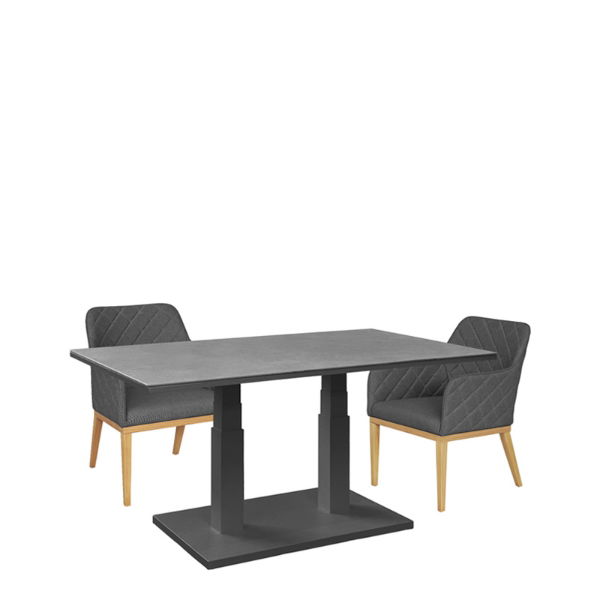 Rising & Chequers 8 Seat Rectangular Dining Set with x2 150 x 90cm Table