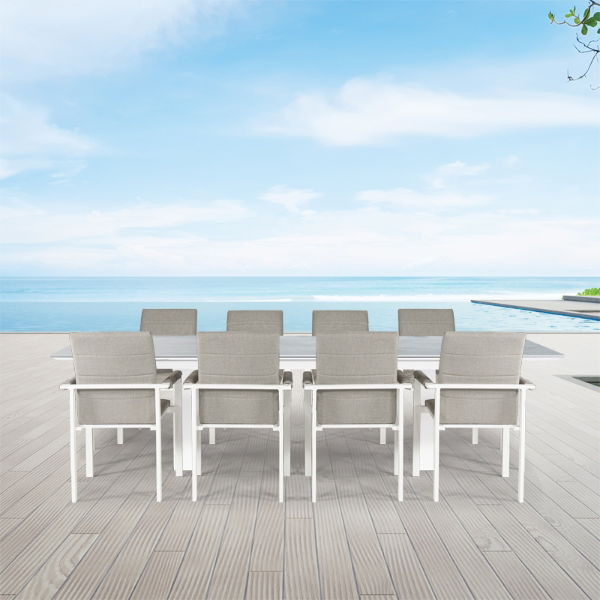 Linear & Arabian 8 Seat Dining Set with Extendable 300cm Table