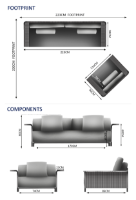 Hawaii 3 Seater Sofa Set - 1 Sofa, 1 Armchair