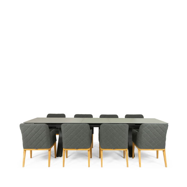 Rising & Chequers 8 Seat Rectangular Dining Set with x2 150 x 90cm Table