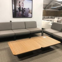 Excel 6 Seater Corner Sofa Set - 6 Middles & Zone Coffee Table CLR