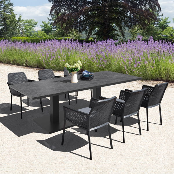 Linear & Matrix 8 Seat Dining Set with Extendable 300cm Table