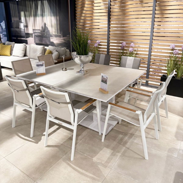 Rising & Matrix 10 Seat Rectangular Dining Set with x2 150 x 90cm tables