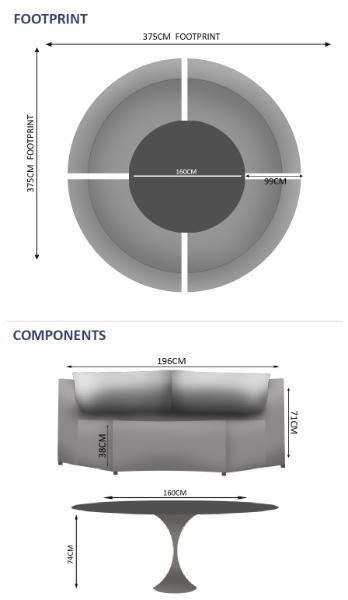 Sphere & Cozy 8 Seat Round Dining Set with 160cmØ Table