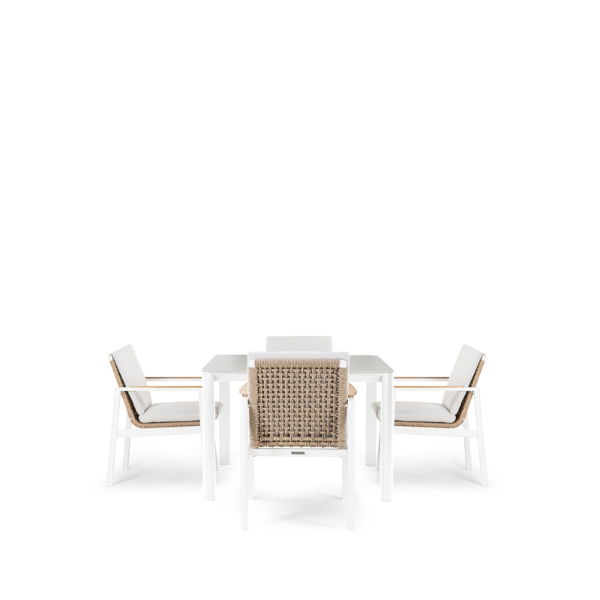 Apollo & Lunar 4 Seat Square Dining Set with 90 x 90cm Table