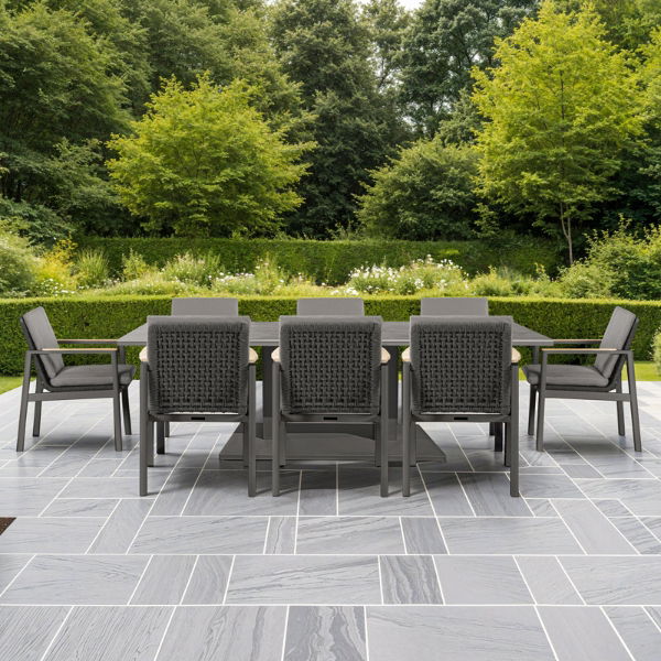 Rising & Lunar 8 Seat Rectangular Dining Set with x2 150 x 90cm tables