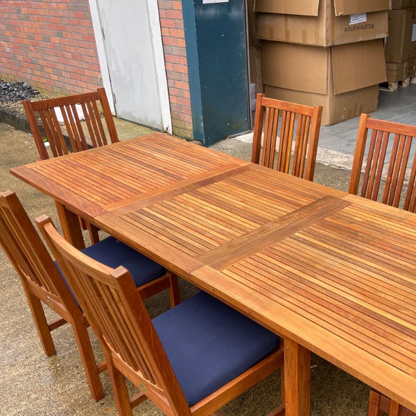 Barlow Tyrie Teak Extending Dining Set with 6 Chairs