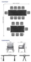 Linear & Lunar 10 Seat Dining Set with Extendable 300cm Table