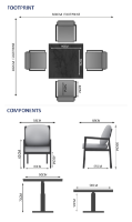 Rising & Lunar 4 Seat Square Dining Set with 90 x 90cm Table