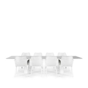 Linear & Matrix 8 Seat Dining Set with Extendable 300cm Table