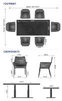 Rising & Matrix 6 Seat Rectangular Dining Set with 150 x 90cm table