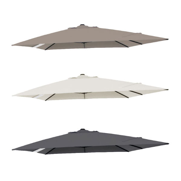 3.0m x 4.0m Rectangular Cantilever Parasol - Canopy Only - Natural CLR