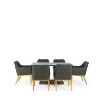 Rising & Chequers 6 Seat Rectangular Dining Set with 150 x 90cm Table