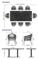 Phoenix & Moon 8 Seat Rectangular Dining Set with 200 x 90cm Table