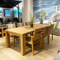 Linear & Titan 6 Seat Teak Dining Set 240cm CLR