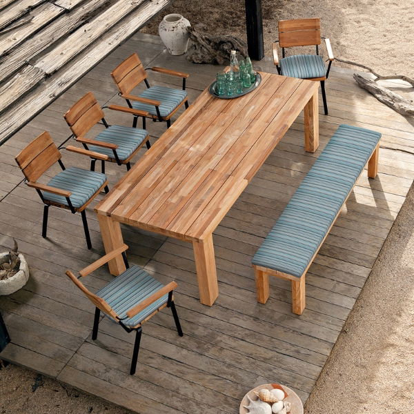 Linear & Titan 6 Seat Teak Dining Set 240cm CLR