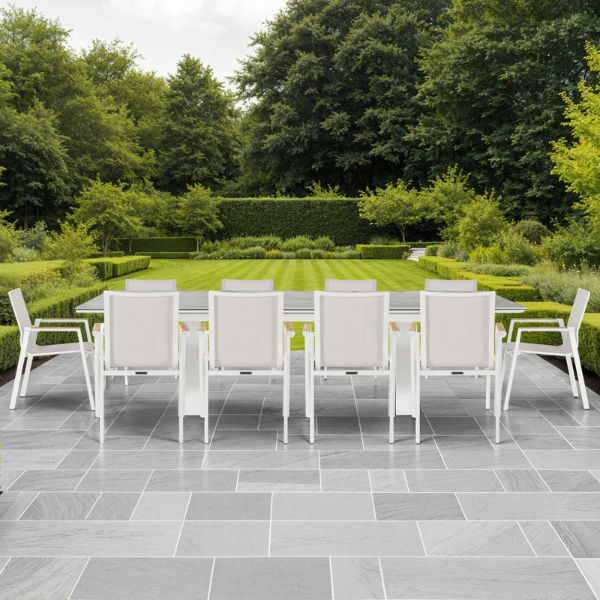 Rising & Aspen 10 Seat Rectangular Dining Set with x2 150 x 90cm Tables