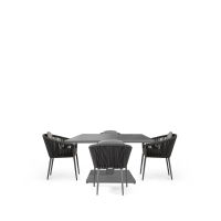 Rising & Moon 4 Seat Square Dining Set with 90 x 90cm Table