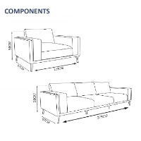 Marylebone 4 Seater Sofa Set - 1x Chair, 1x 3-Seater Sofa