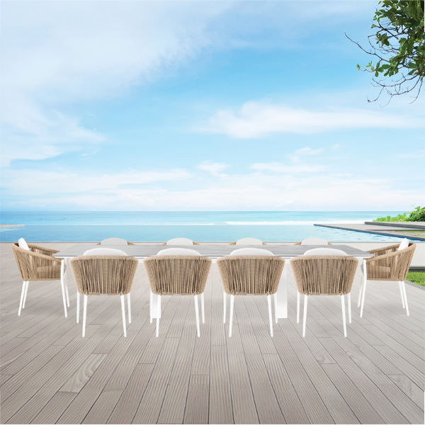 Linear & Moon 10 Seat Dining Set with Extendable 300cm Table
