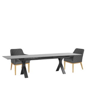 Linear & Chequers 8 Seat Dining Set with Extendable 300cm Table