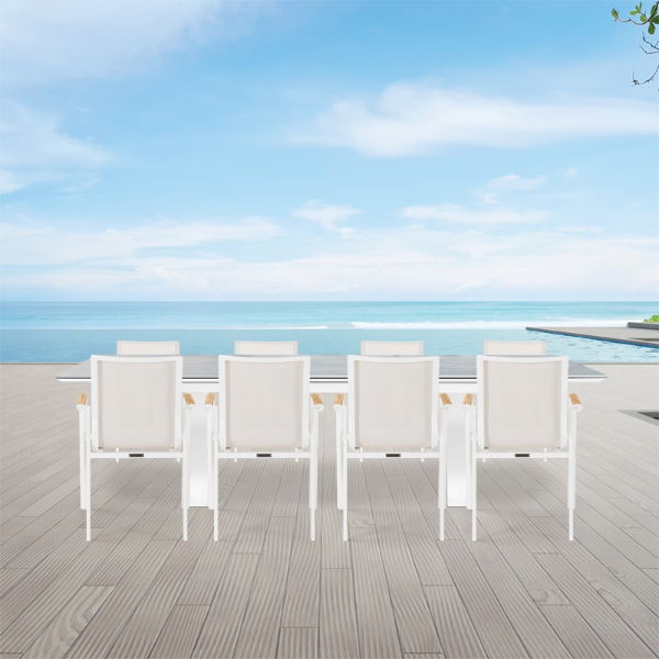 Linear & Aspen 8 Seat Dining Set with Extendable 300cm Table