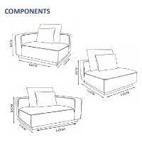 Belgravia 7 Seater Sofa Set - 1x Left, 1x Right, 3x Middles