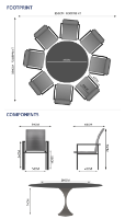 Sphere & Arabian 8 Seat Round Dining Set with 160cmØ Table