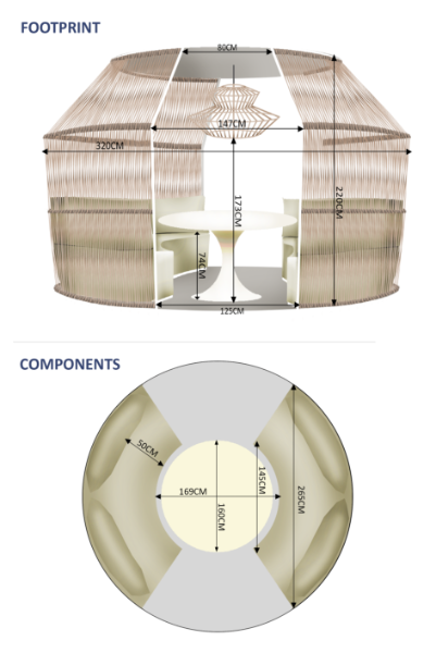 Atmosphere Pod with Sphere Table 160cm