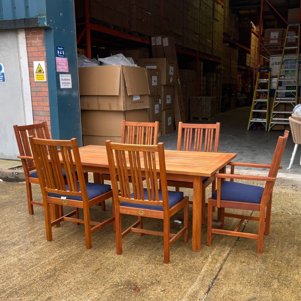 Barlow Tyrie Teak Extending Dining Set with 6 Chairs