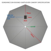 Sunshine 3.5m Round Cantilever Parasol Canopy Only - Natural CLR