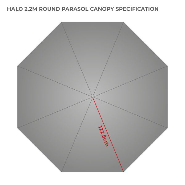 Halo 2.2m Round  in Taupe Canopy ONLY CLR