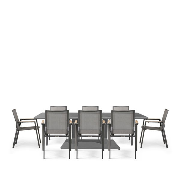 Phoenix & Aspen 8 Seat Rectangular Dining Set with 200 x 90cm Table