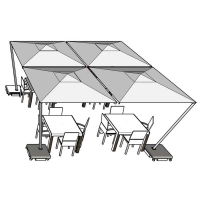 Parashade 2.1m Supreme Square Cantilever (Gust-buster) with Concrete Base 