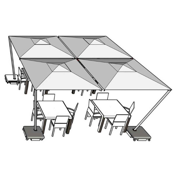 Parashade 2.1m Supreme Square Cantilever (Gust-buster) with Concrete Base 