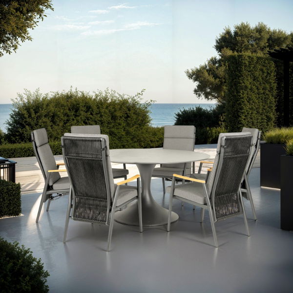 Sphere & Gravity 6 Seat Round Dining Set with 160cmØ Table