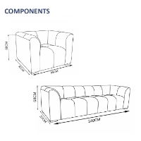 Chelsea 5-Seater Sofa Set - 2x Chairs, 1x 3-Seater Sofa