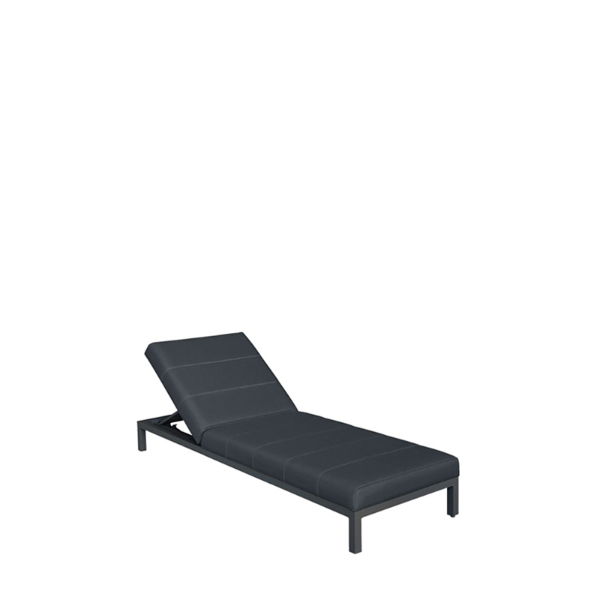 Persian Lounger with Wheels Charcoal/Slate Natte CLR