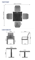 Rising & Arabian 4 Seat Square Dining Set with 90 x 90cm Table